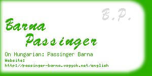 barna passinger business card